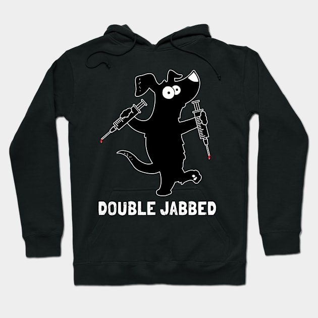 Dog With Syringes, Double Jabbed, Fully Vaccinated Hoodie by NuttyShirt